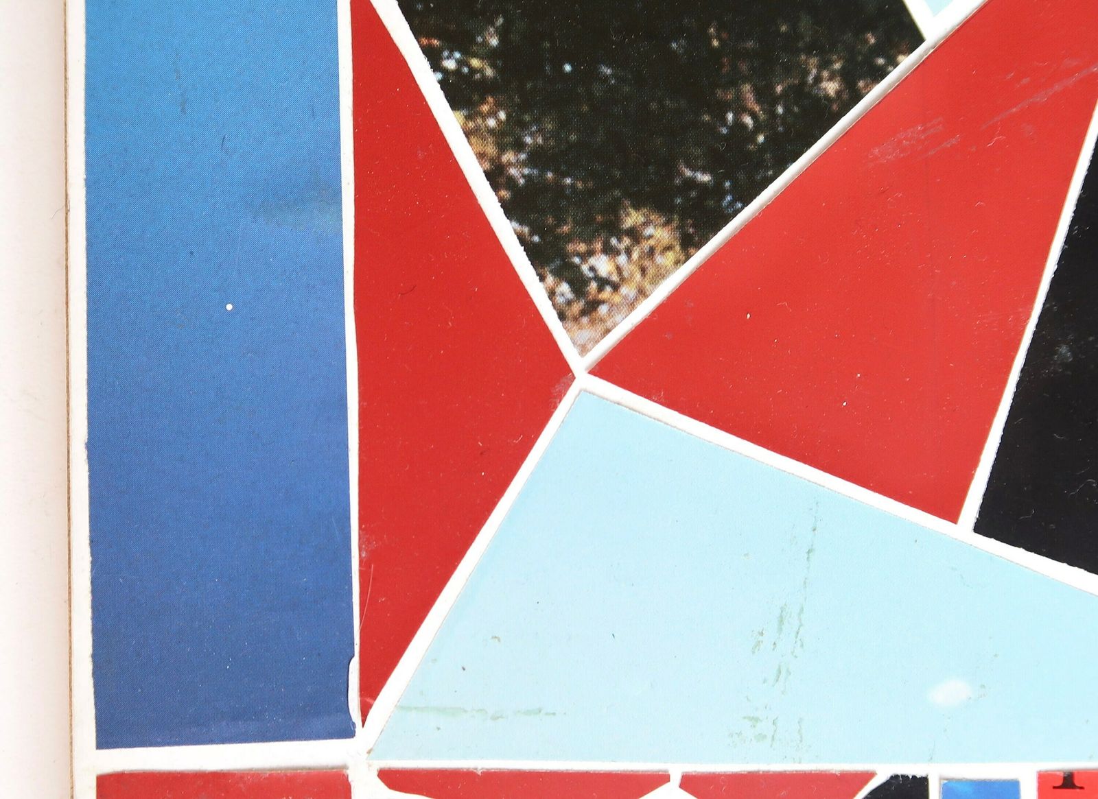 French Original Collage, 1990s / Art, Nineties, Vintage, Black Red Blue, Geometry Geometrical photo for sale