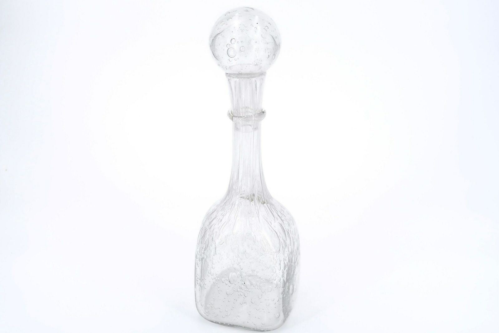 Carafe en verre La Rochère, années 1970, style Biot, transparente, Costa Riviera, Boho Chic, Folk, France