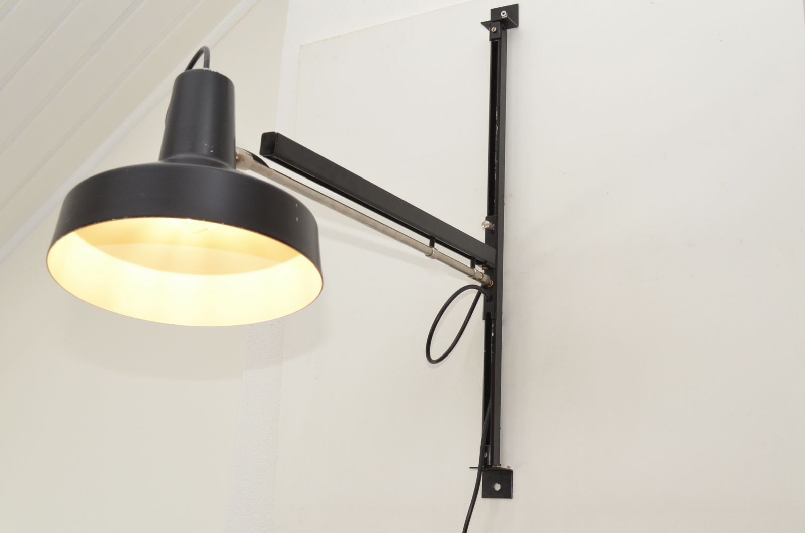 Dutch Modernist Midcentury Telescope Metal Wall Lamp By Niek Hiemstra For Hiemstra Evolux photo vinterior
