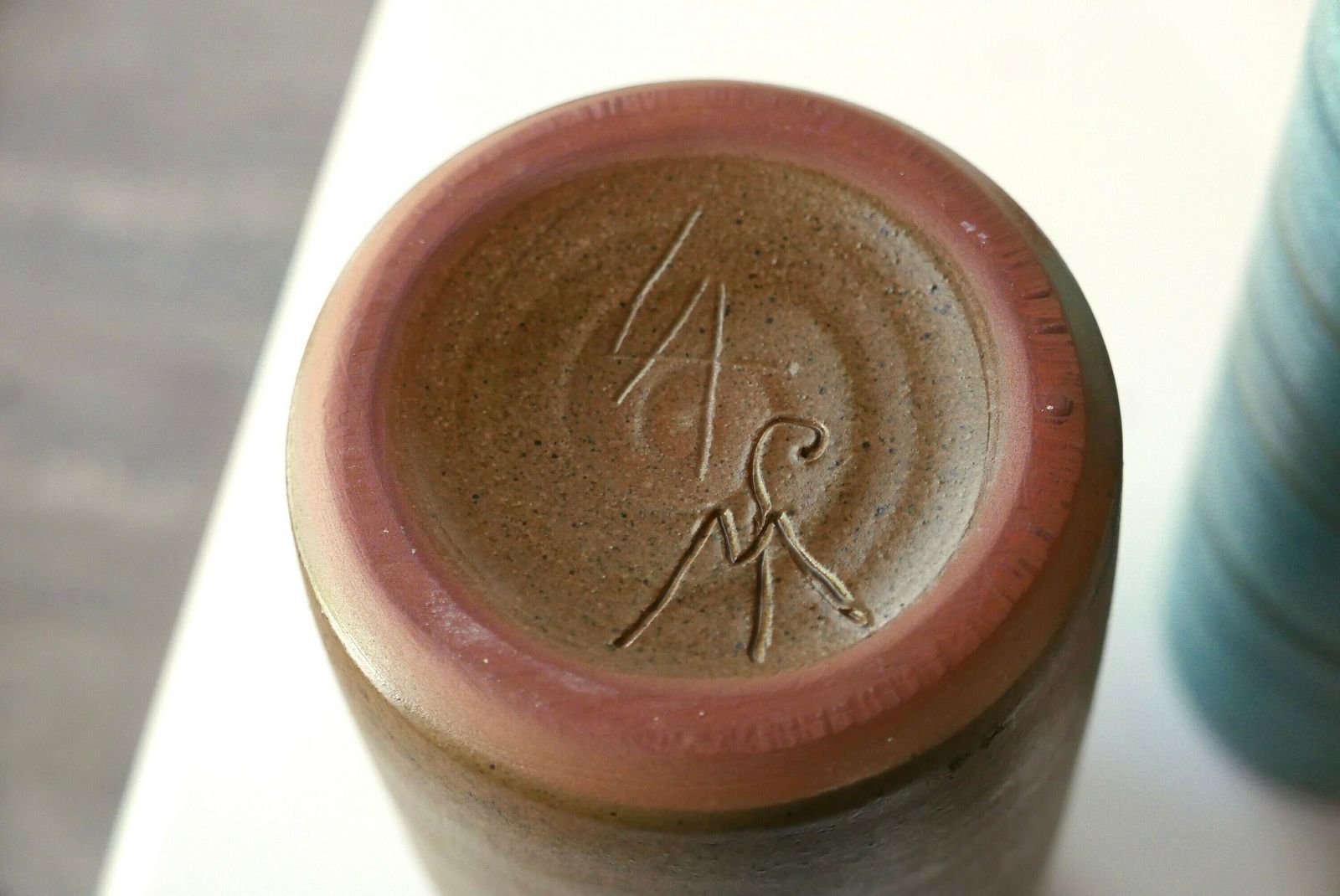 Large Brown Ceramic Cylinder Vase By Antonio Lampecco, 1970s / Roll, Tube, Georges Jouve Style photo Home Decor