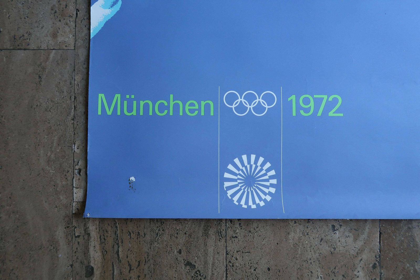 Poster : Munich Olympics, 1972 / Gymnastic, Sport, Max Muhlberger, Blue Green photo for sale
