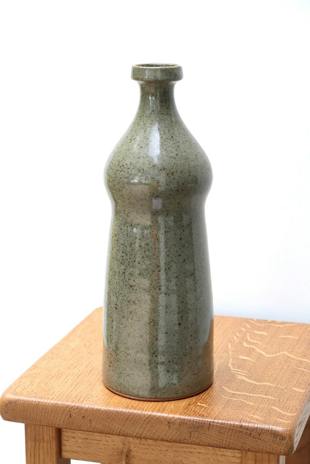 French Ceramic Vase Bottle, 1970s / Grey, Ceramic, Boho Chic, Folk, Country, Farmhouse photo furniture