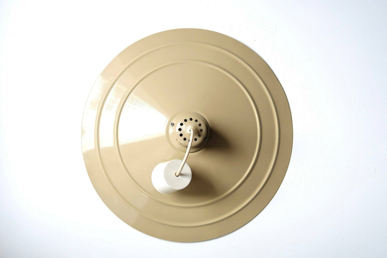 Beige Ceiling Light, 1970s / Hanging Lighting, Pendant Lamp, Industrial, Van Haute Belgium Style photo for sale