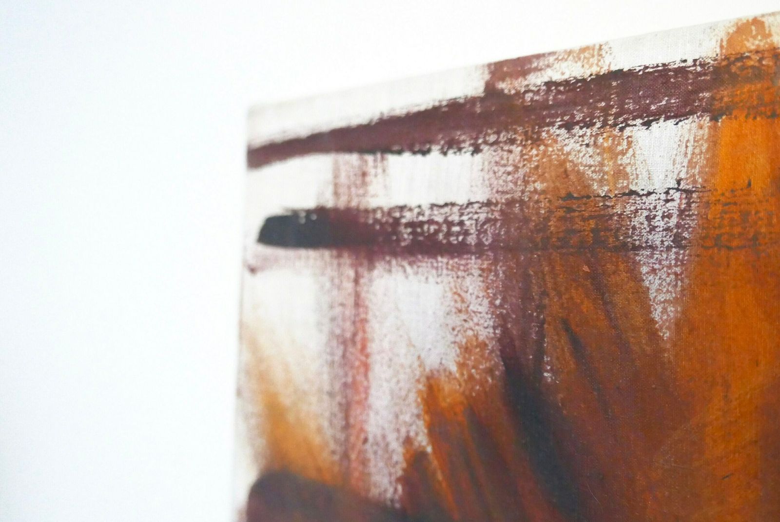 French Abstract Painting, 1960s / Orange, Brown, Vintage, Abstraction photo for sale