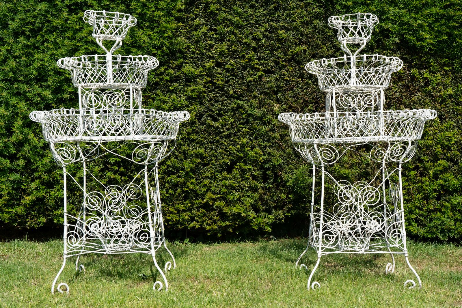A Pair Of Victorian Wirework Garden Planters photo 2160.0