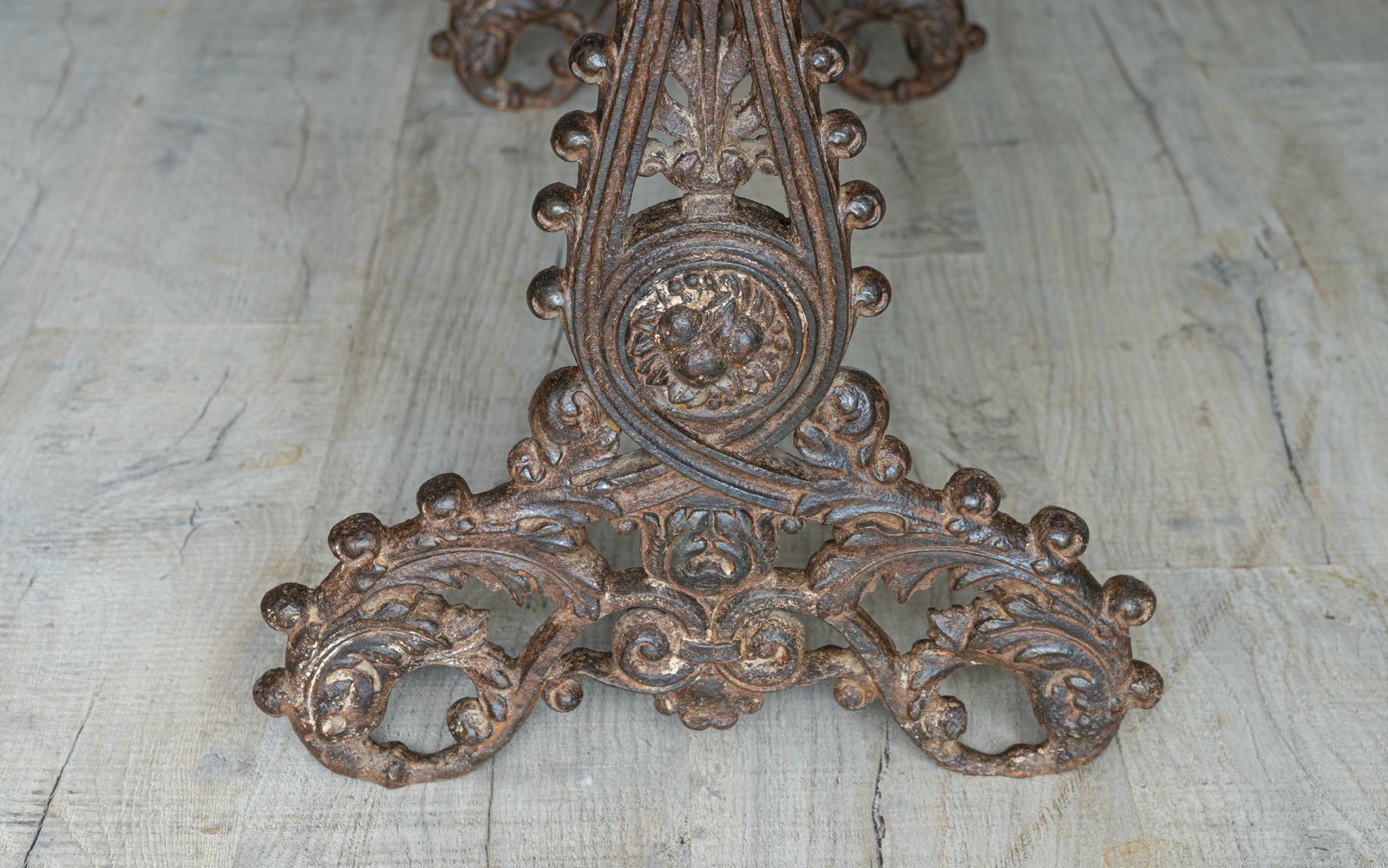 1920.0 Antique Marble Topped French Iron Table photo