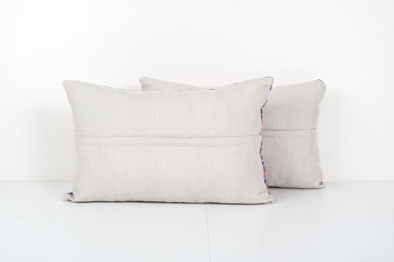 Set Floral Pillow Cases Made From Mid 20th Century Uzbek Cotton Printed Textile, 1960s 16'' X 22'' photo for sale