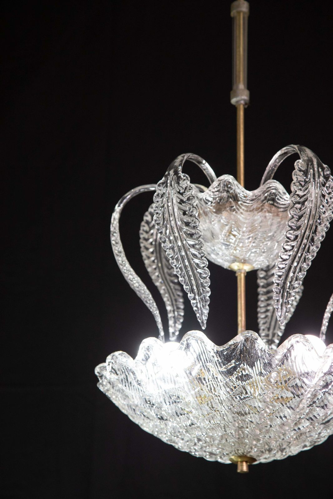 Elegant Barovier & Toso "Fountain" Chandelier, Murano Glass, 1940 photo for sale