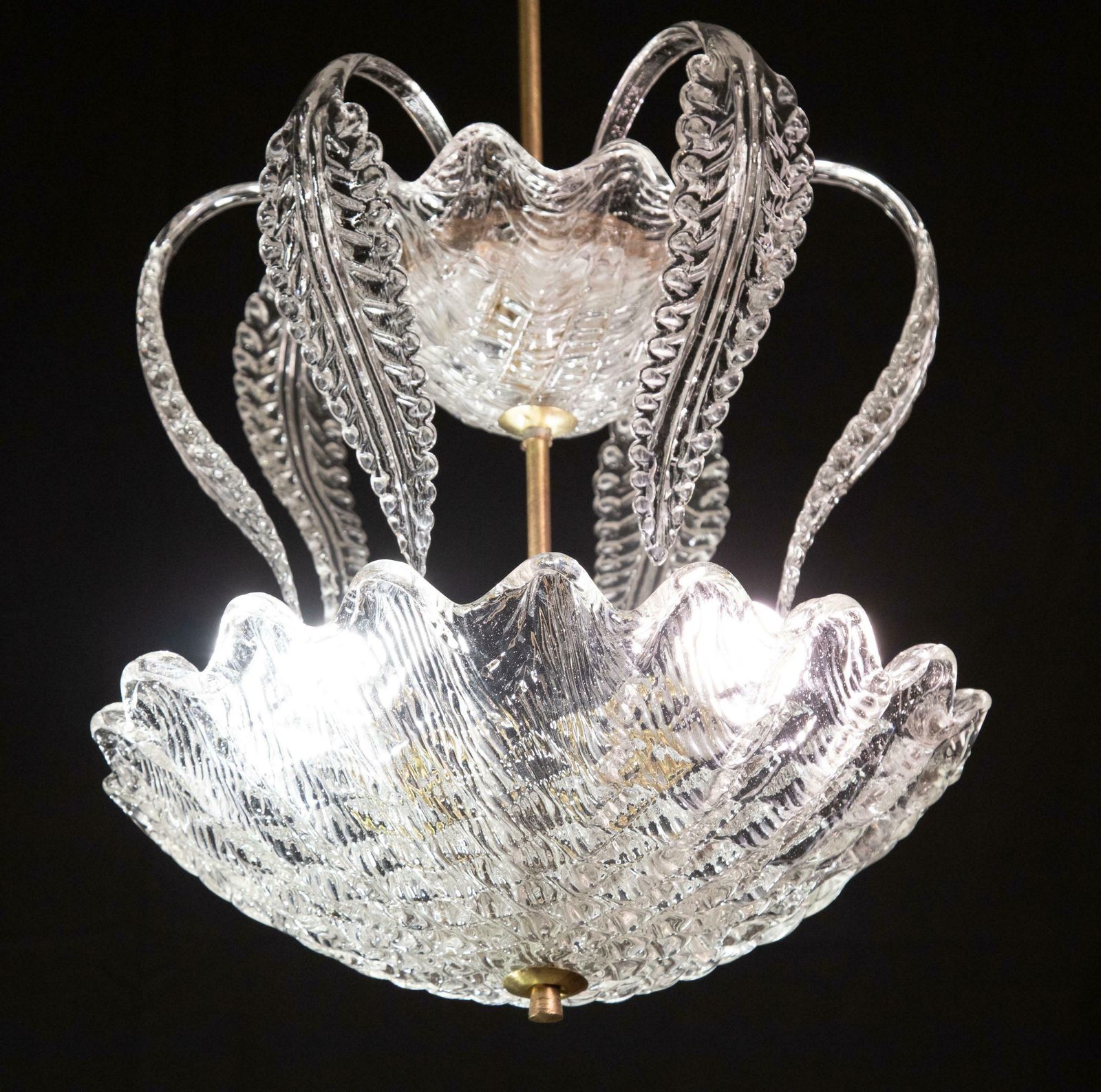 Elegant Barovier & Toso "Fountain" Chandelier, Murano Glass, 1940 photo Lighting