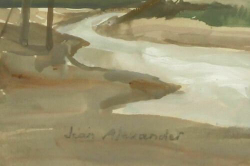 Watercolour By Jean Alexander. Titled "Ebbing Tide, Walton" photo for sale