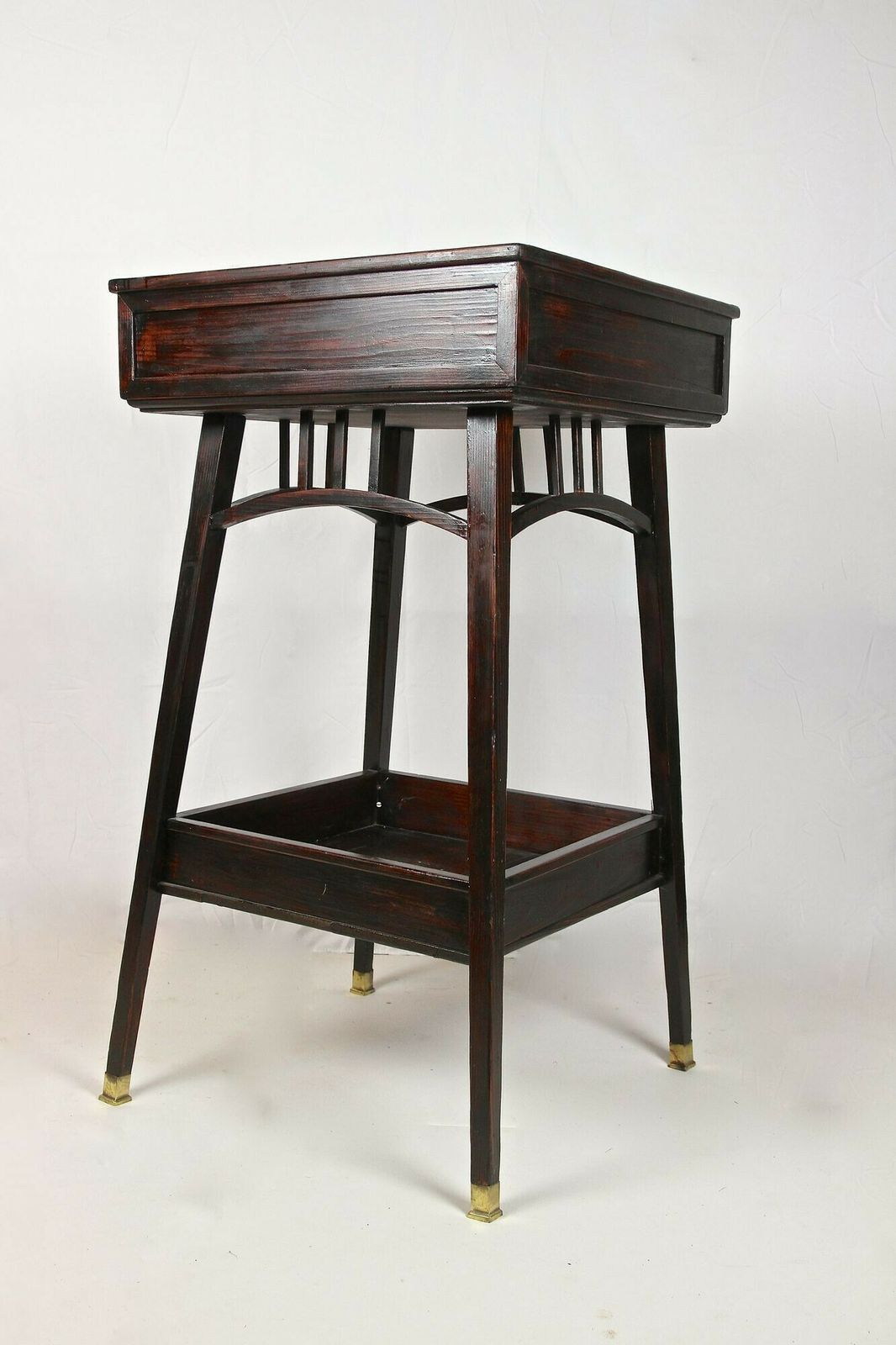 20th Century Art Nouveau Beechwood Pedestal/ Flower Tub, Mahogany, Ca. 1905 photo Home Decor