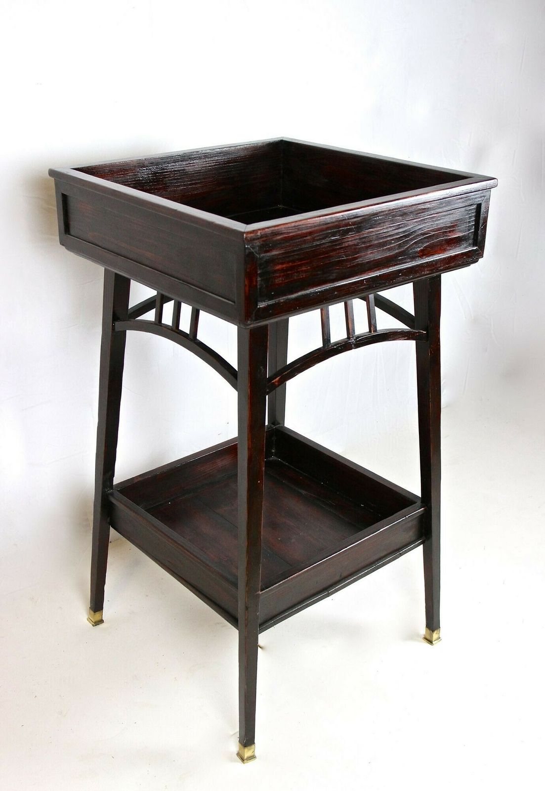 Home Decor 20th Century Art Nouveau Beechwood Pedestal/ Flower Tub, Mahogany, Ca. 1905 photo