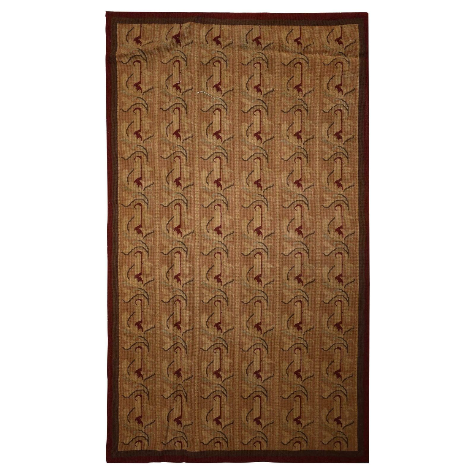 Traditional Carpet Aubusson Area Rug Blue Handwoven Wool Needlepoint photo furniture