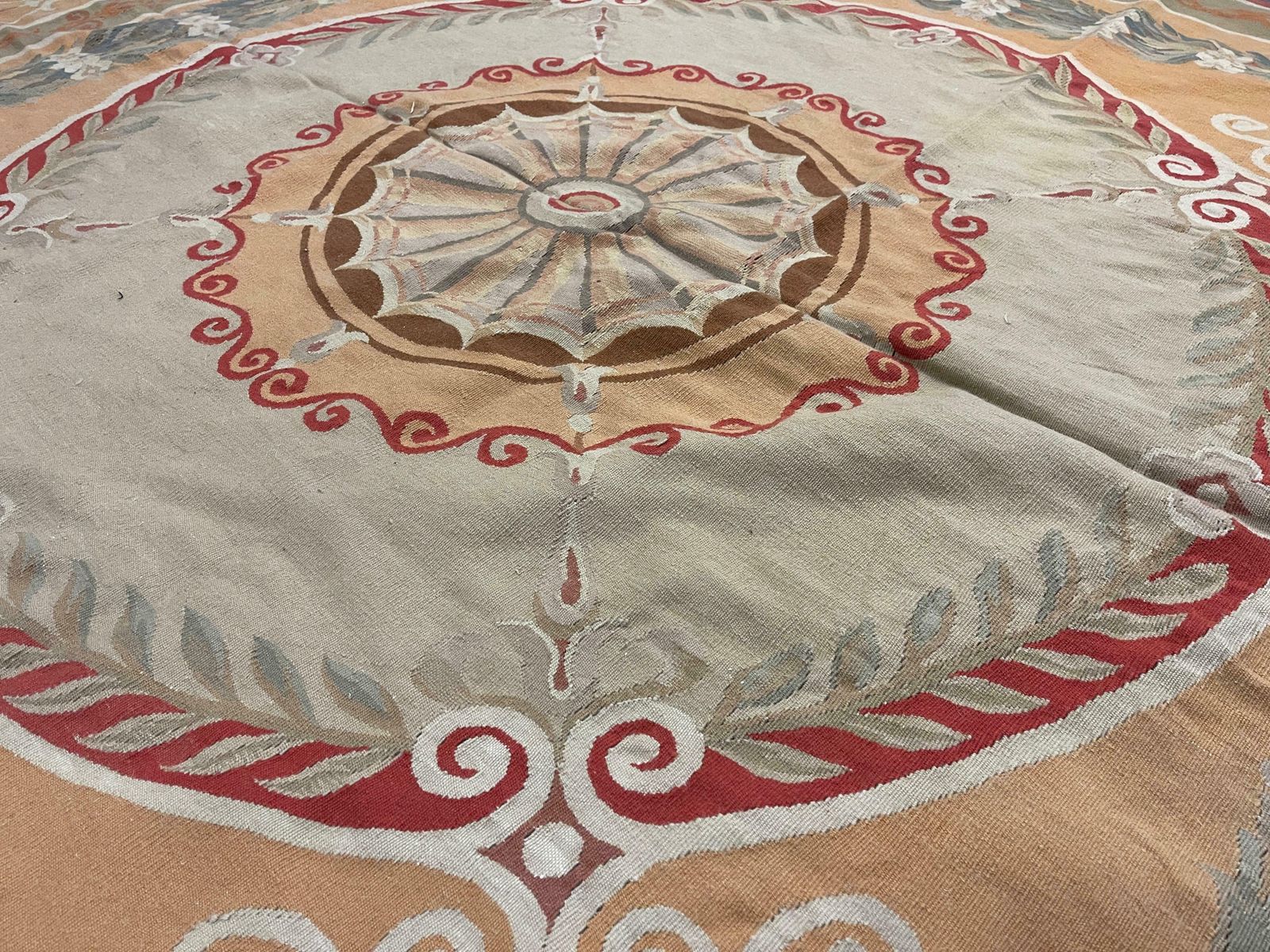 Gold Aubusson Rug Exclusive Area Rug Handwoven Wool Needlepoint For Home Decor photo Textiles