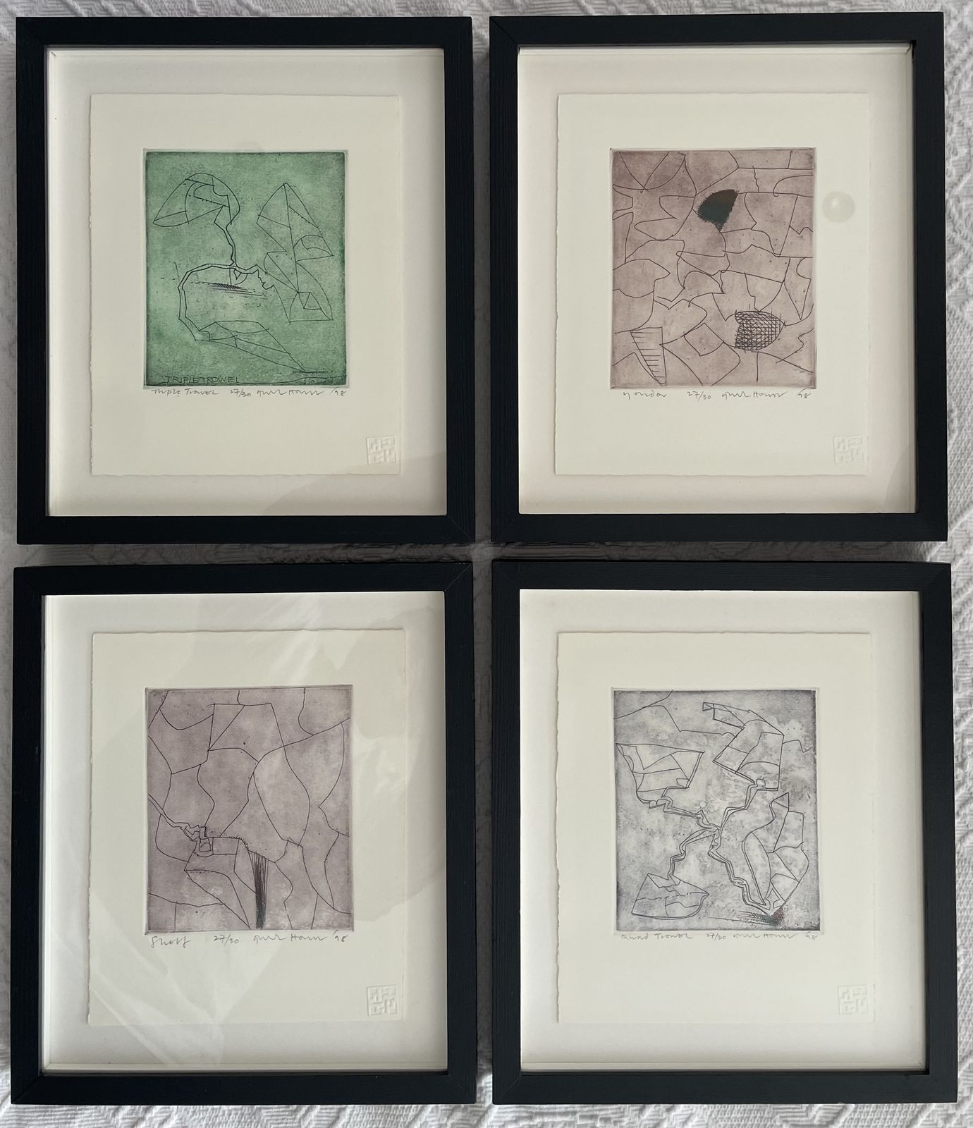 Set Of 4 Signed Gordon House Limited Edition Etchings 27/30 photo for sale