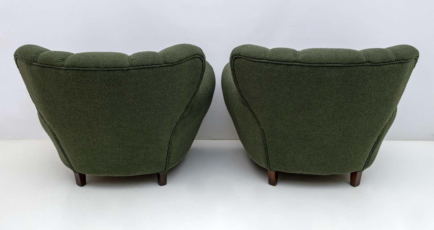 photo for sale William Ulrich Art Deco Italian Buckle Armchairs, 1940s, Pair
