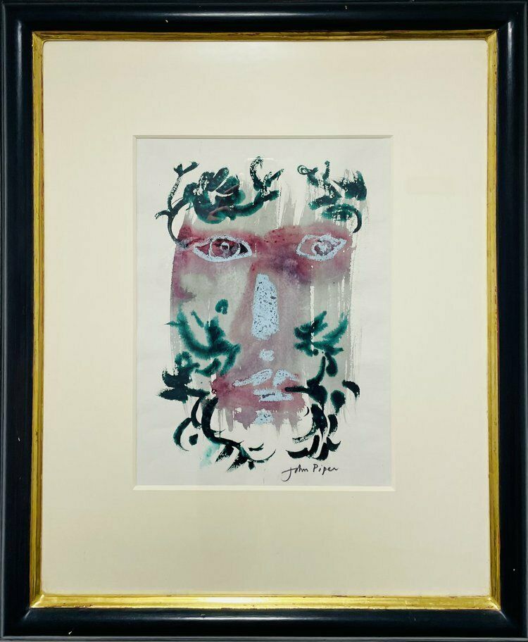 John Piper (British 1903 1992) Foliate Head. Watercolour, Ink, Wash And Coloured