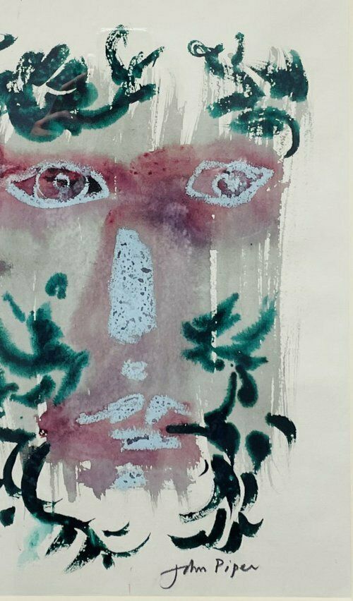 John Piper (British 1903 1992) Foliate Head. Watercolour, Ink, Wash And Coloured photo furniture
