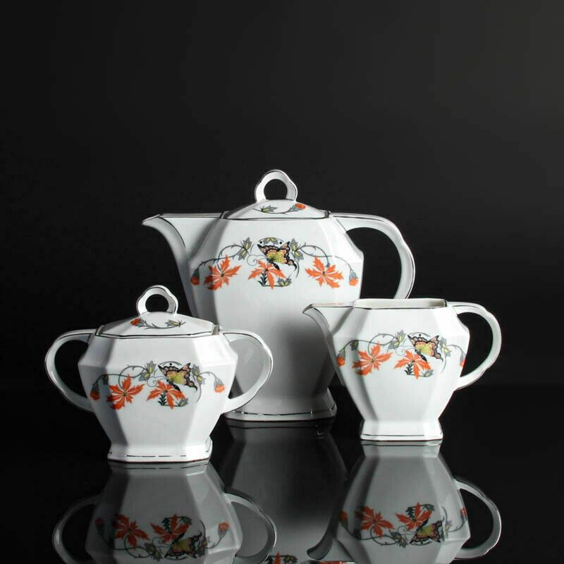 Art Deco Coffee Tea Set, 3 Piece, Home Decor, Authentic, Signed
