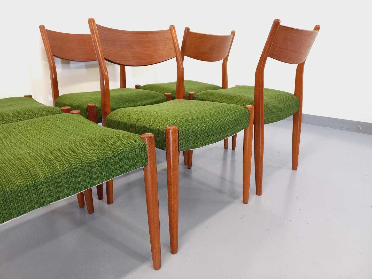 Mobilier 6 chaises scandinaves en teck, années 1950 photo