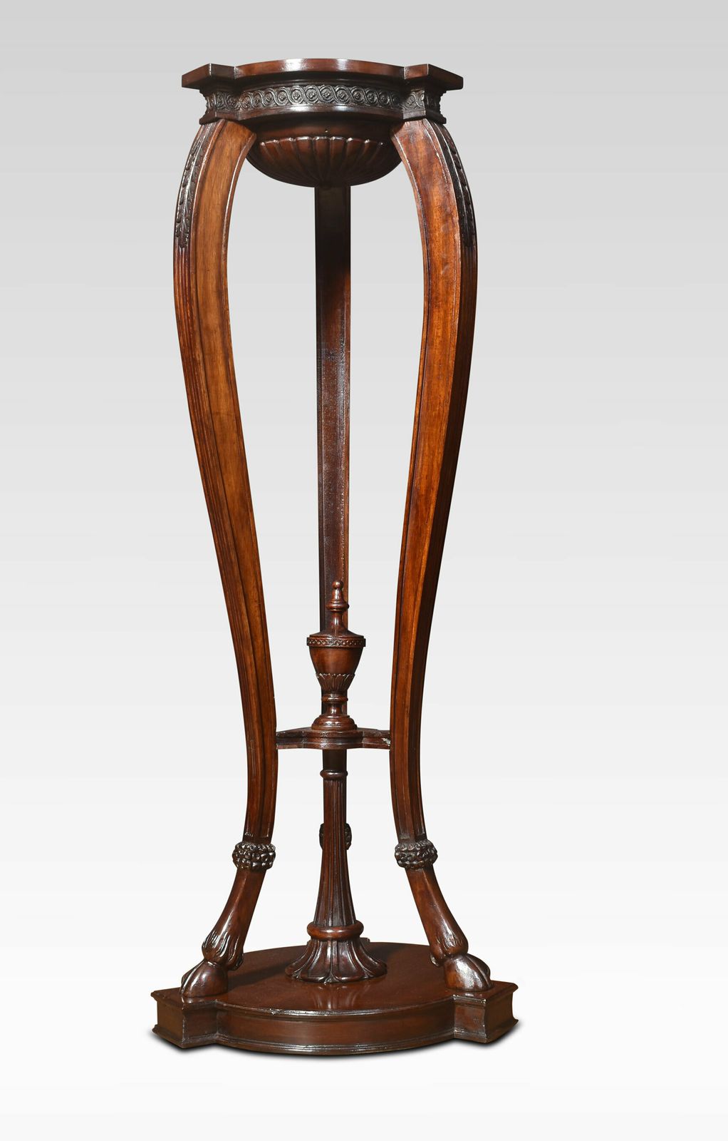 Pair Of Neo Classical Style Carved Mahogany Stands photo for sale