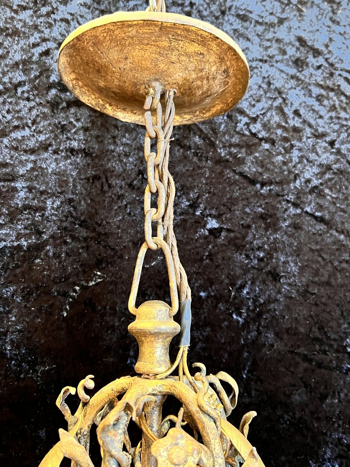 Italian Gilt Three Light Antique Lantern photo furniture