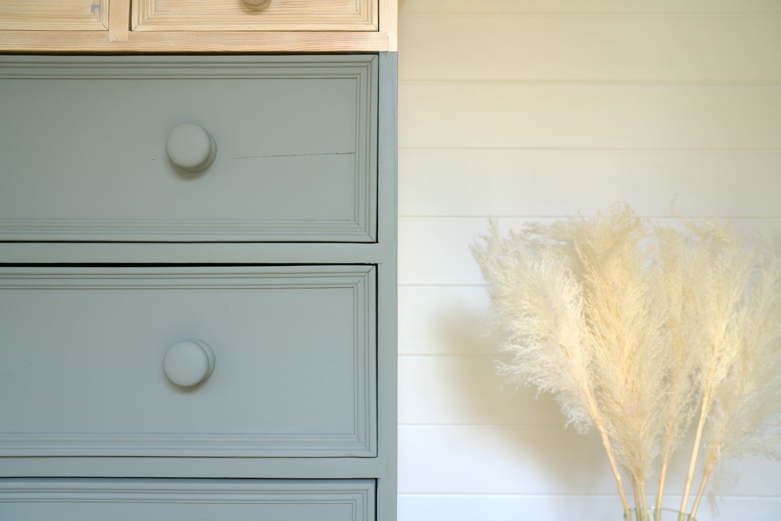 Farmhouse Style Chest Of Drawers. Old Vintage Pine Drawers. Grey/Green Chest Of Drawers,  Tall Drawers, Tallboy Chest Of Drawers photo furniture