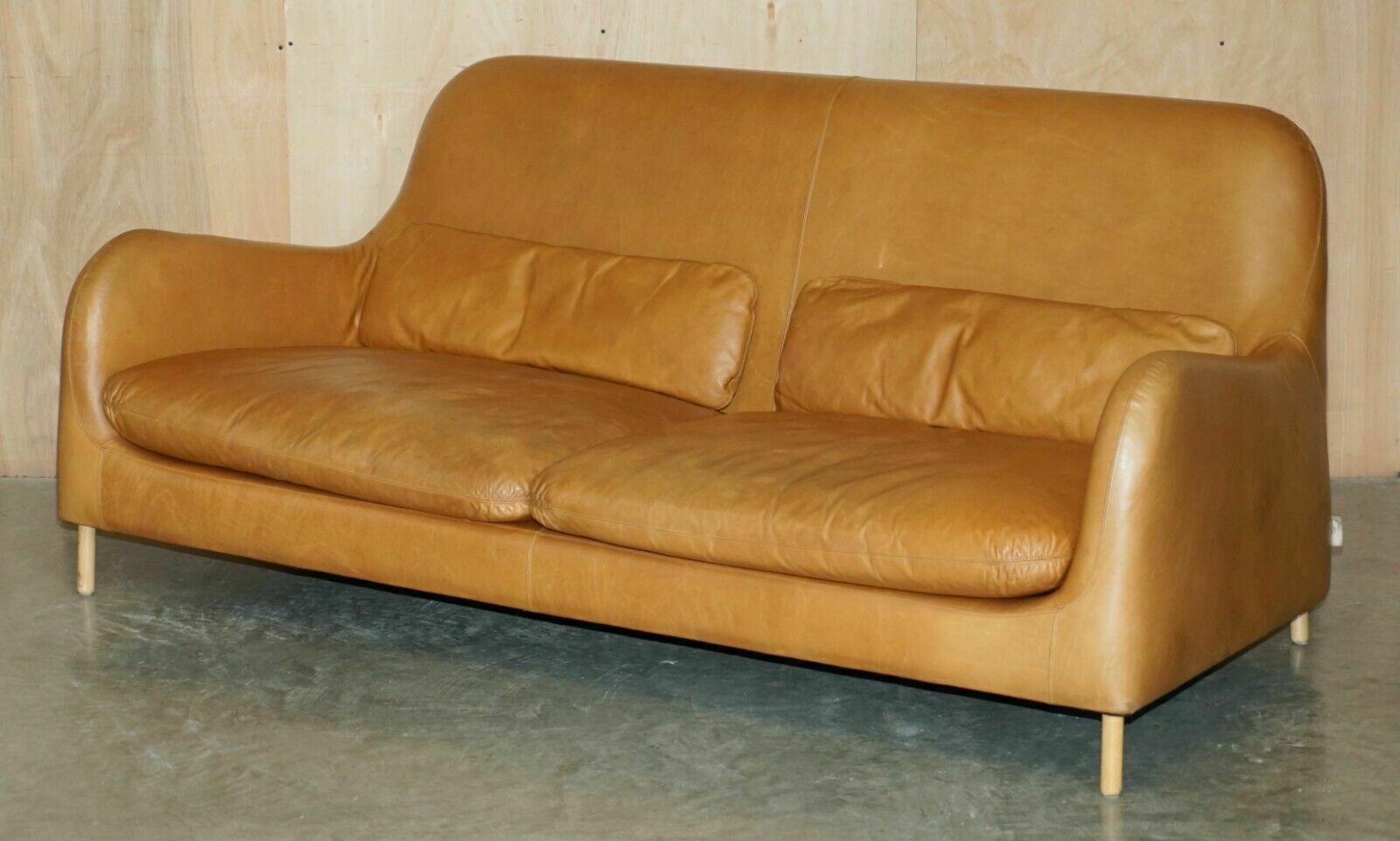 Habitat Smithfield Aron Probyn 50th Anniversary Brown Leather Sofa & Armchair photo for sale