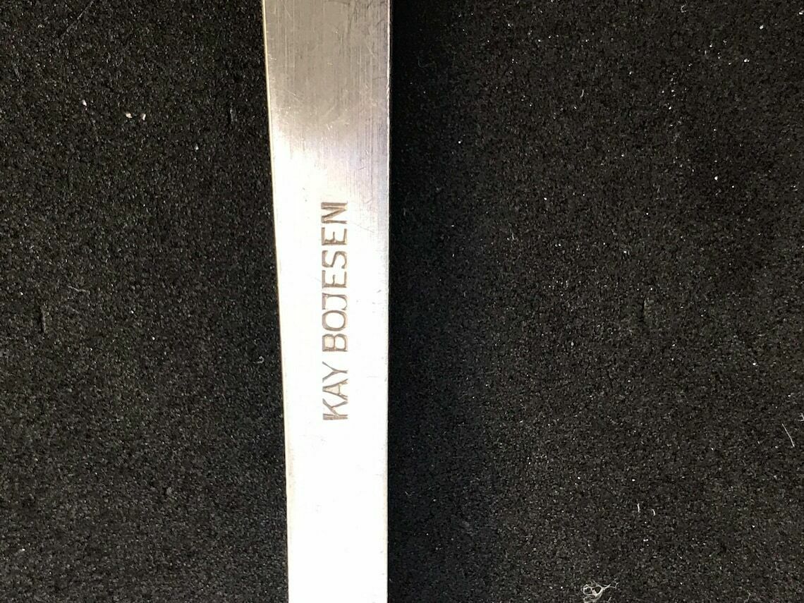 Kay Bojesen Vintage Jam Spoon Replacement Stainless Steel Scandinavian Flatware Replacement Danish 1950s Stainless Flatware Boho Chic photo for sale