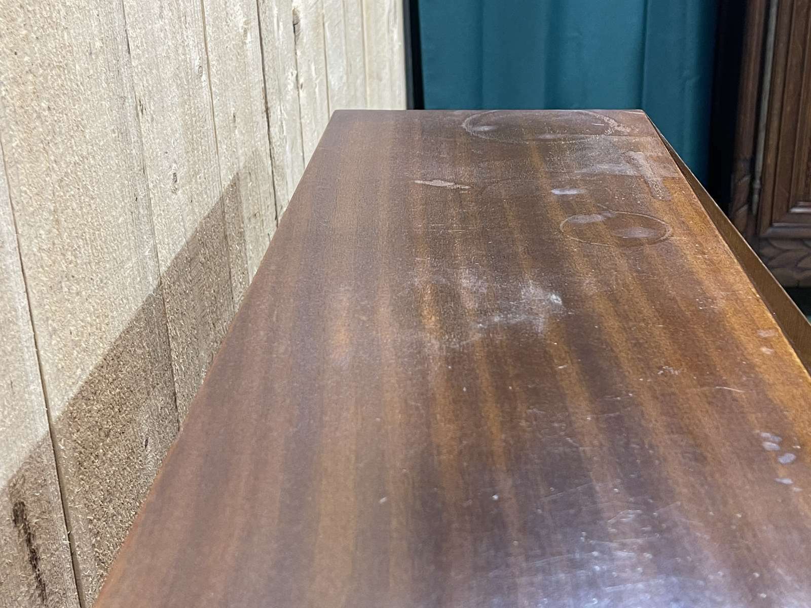 photo vintage 1950s English Mahogany Writing Desk