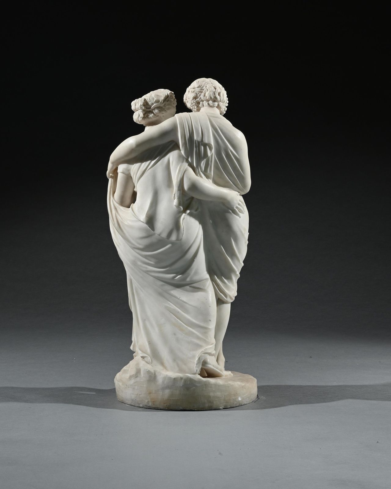 Art Fine Italian Early 19th Century Marble Group Of Bacchus And Ariadne After The Antique, Attributed To Carlo Albacini C.1800 photo