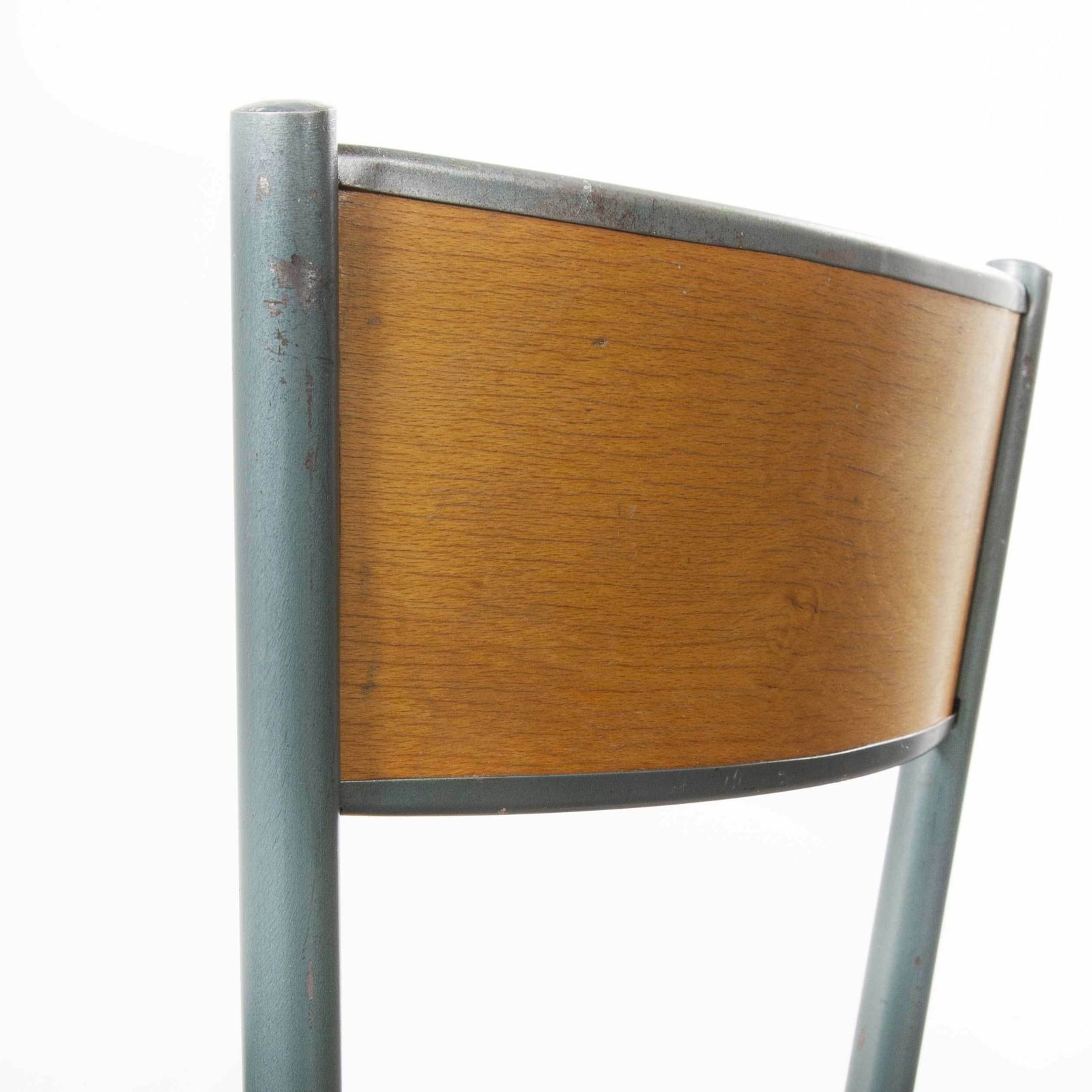 1950’s French Mullca Vintage Stacking School Dining Chairs Aqua Model 510 Set Of Six photo 684.0