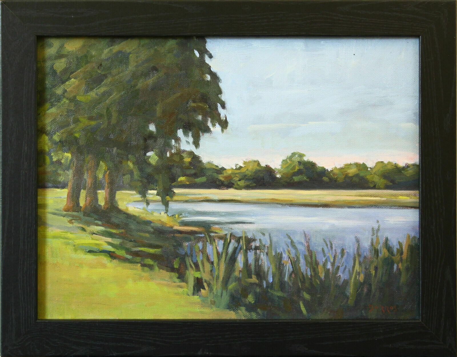 Oil On Canvas By Ken Dorros. Countryside Lake View