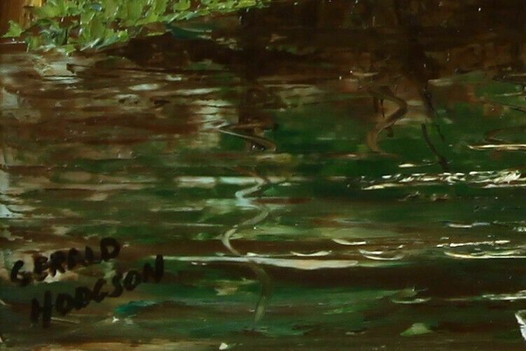 Oil On Board By Gerald Hodgson. Riverside Church View photo for sale
