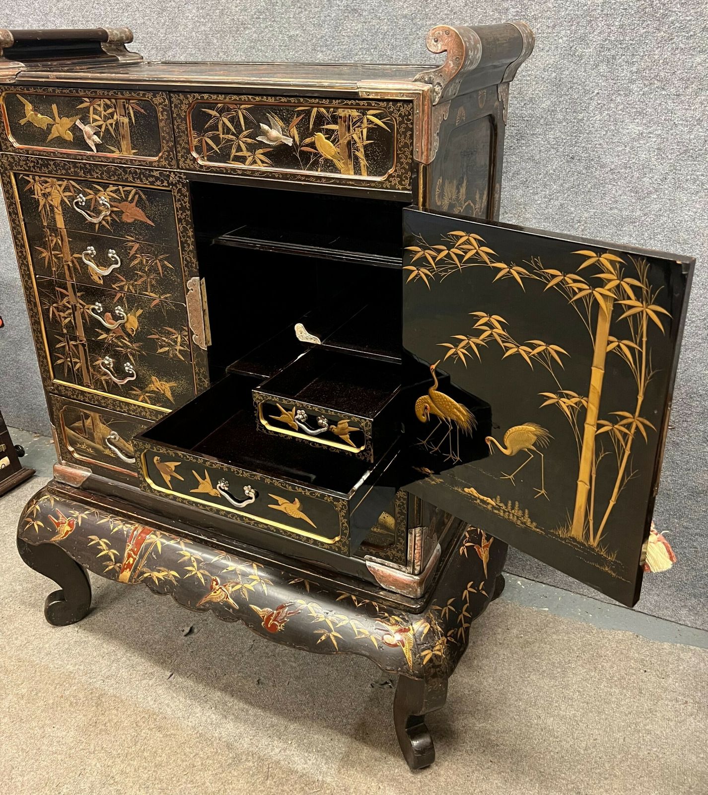 Japanese Meiji Period Shodana Cabinet On Stand photo for sale