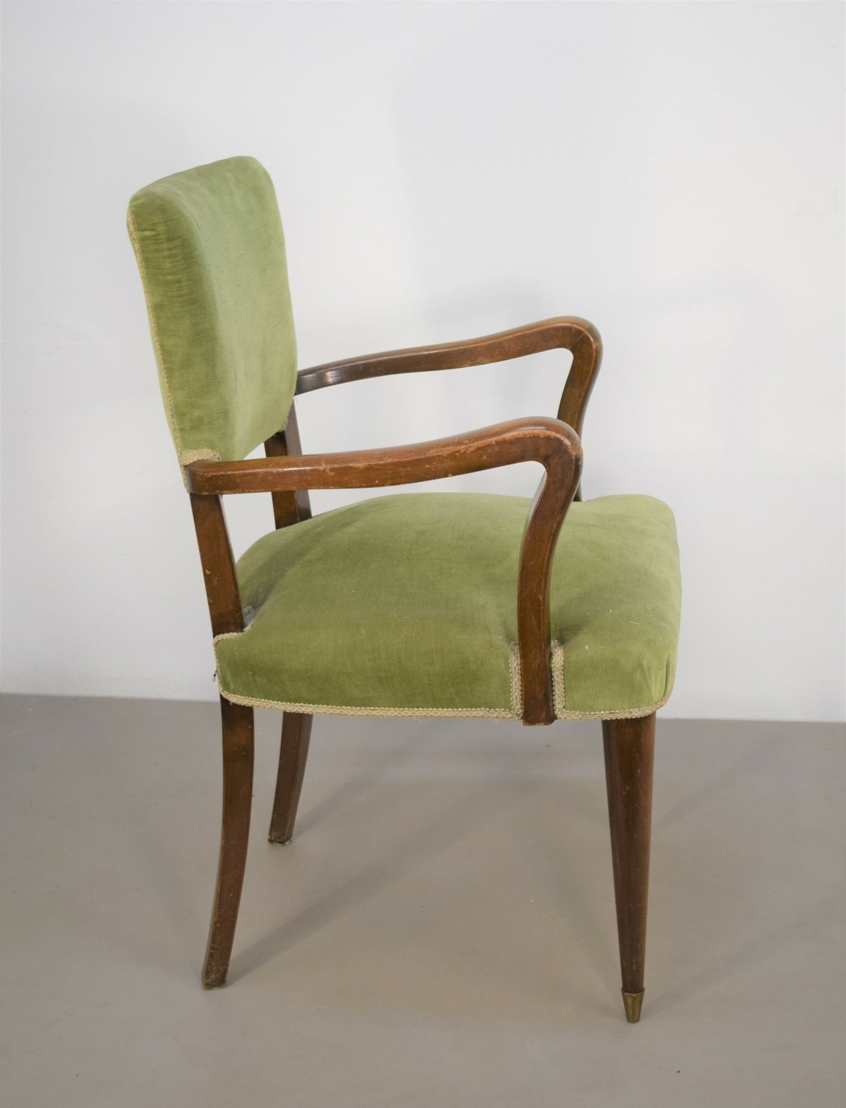 Italian Armchair, 1950s, Velvet photo for sale