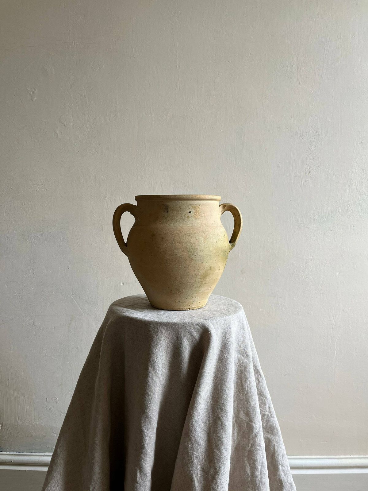 Twin Handled Antique Terracotta Pot Vessel Planter, Unique Rustic Handmade Mediterranean Piece photo furniture