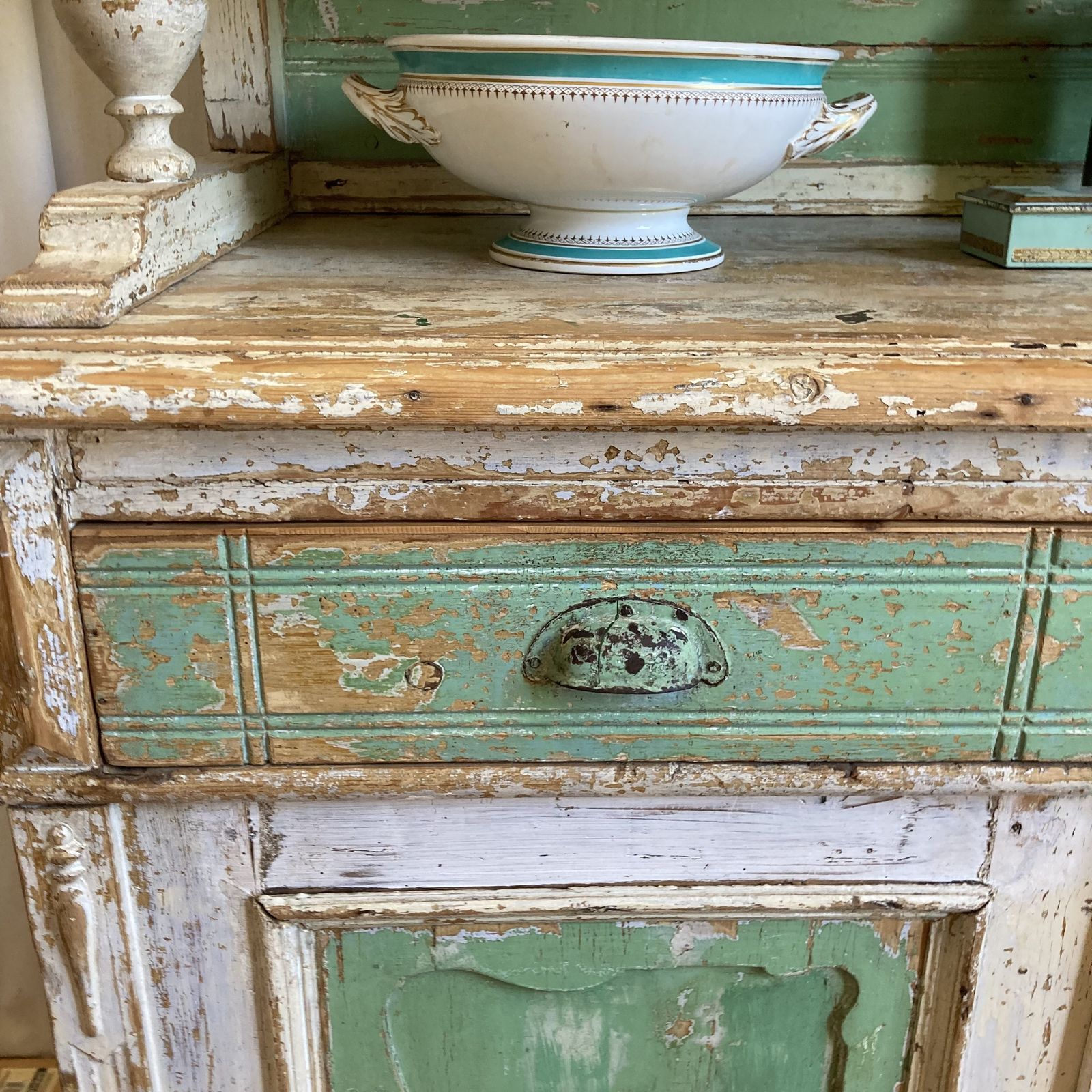 Vintage French Chippy Paint Dresser photo furniture
