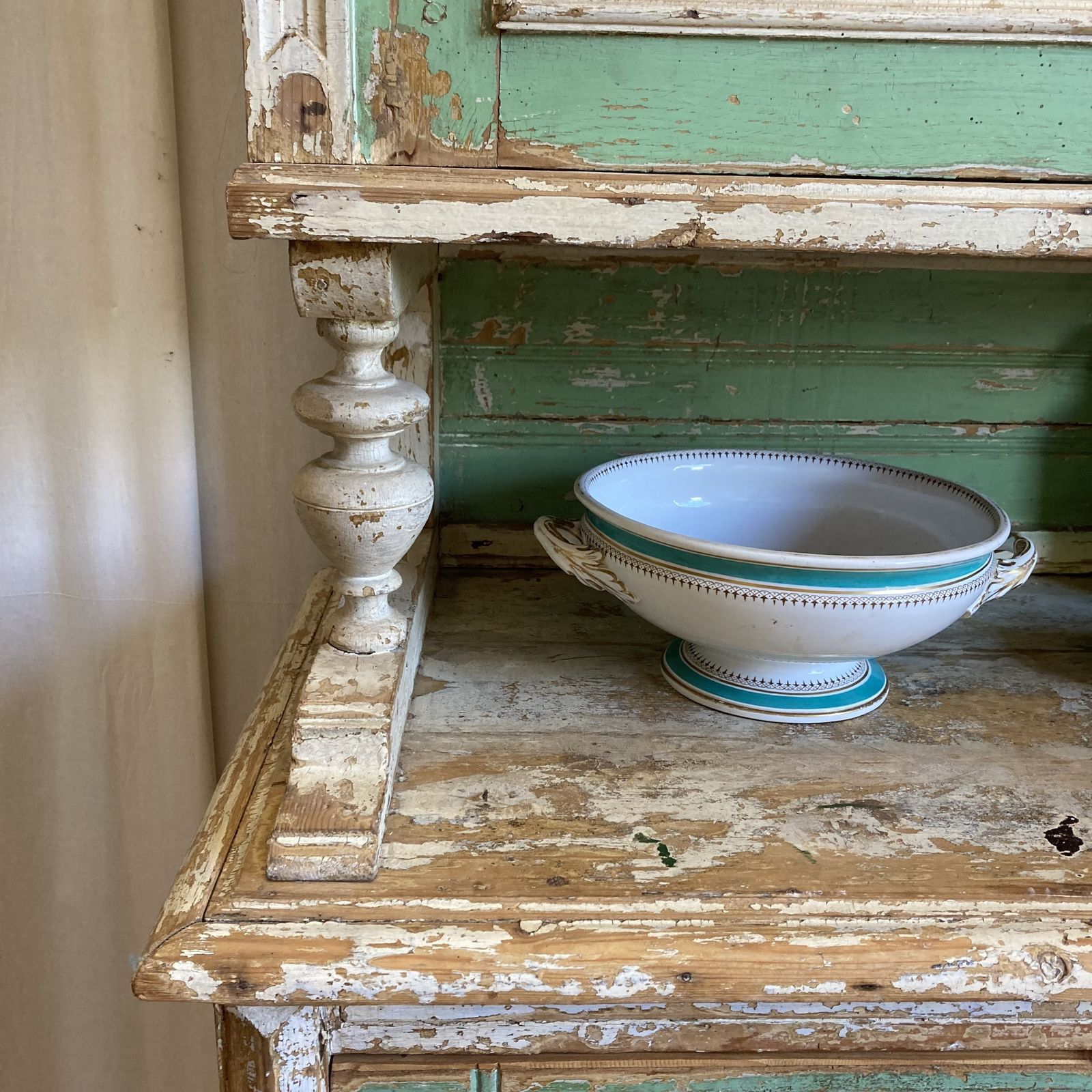Vintage French Chippy Paint Dresser photo Furniture