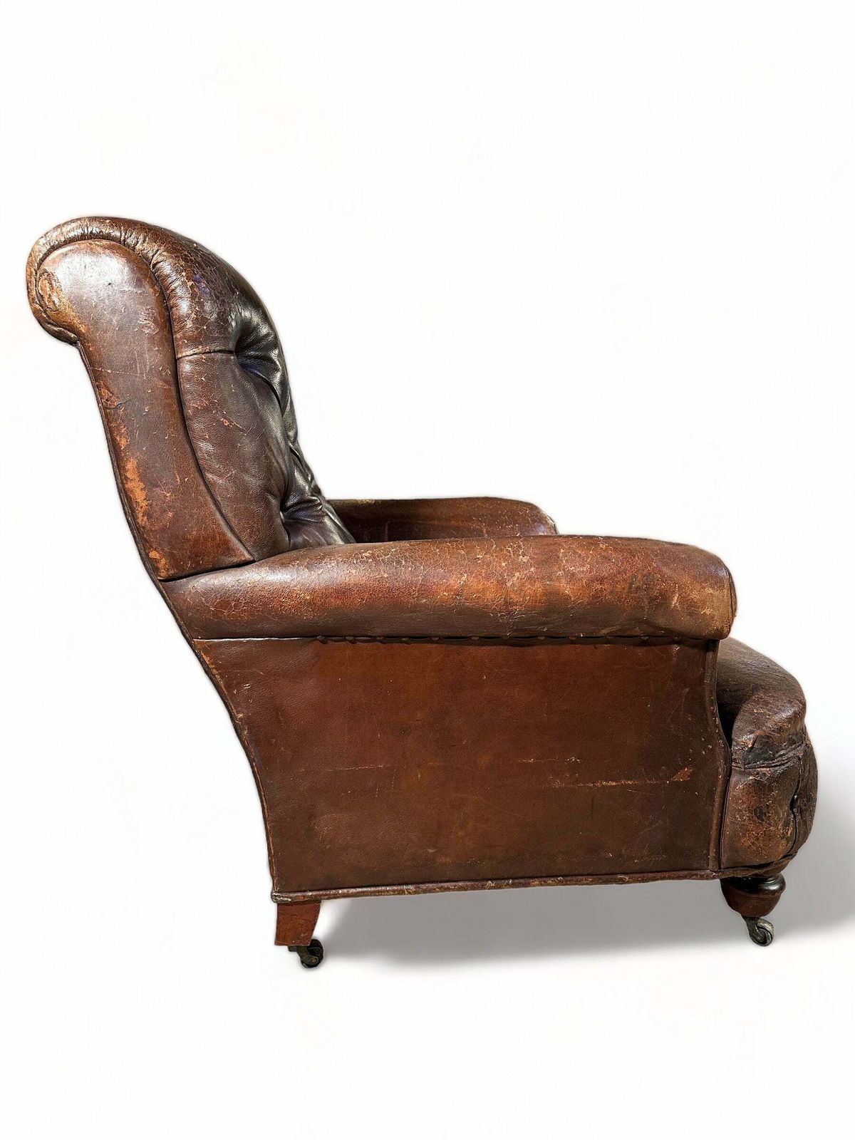 An Exceptional Country House Leather Armchair Attributed To Howard & Sons Circa 1870 photo for sale