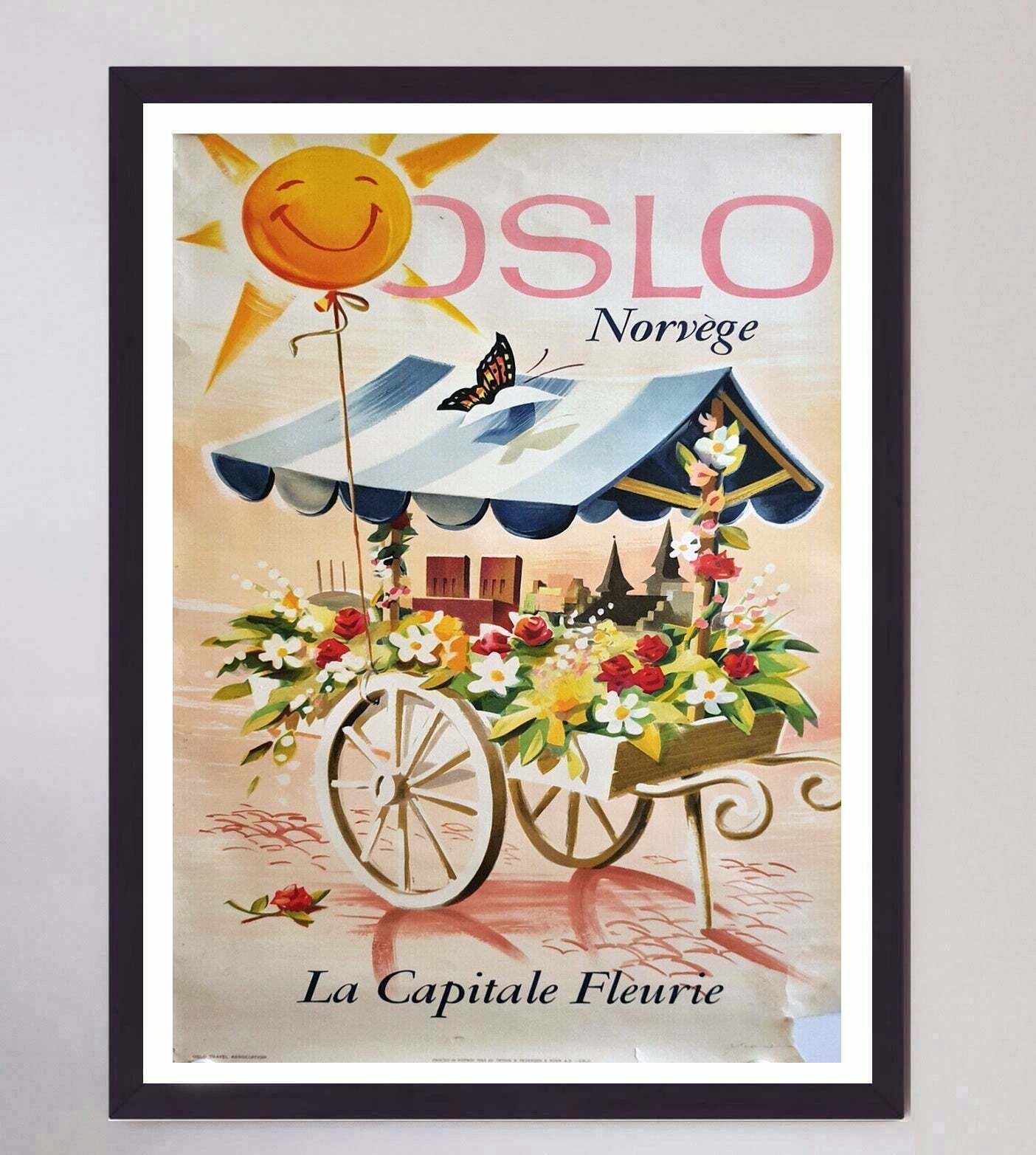 Oslo   The Flowery Capital Original Vintage Poster photo furniture