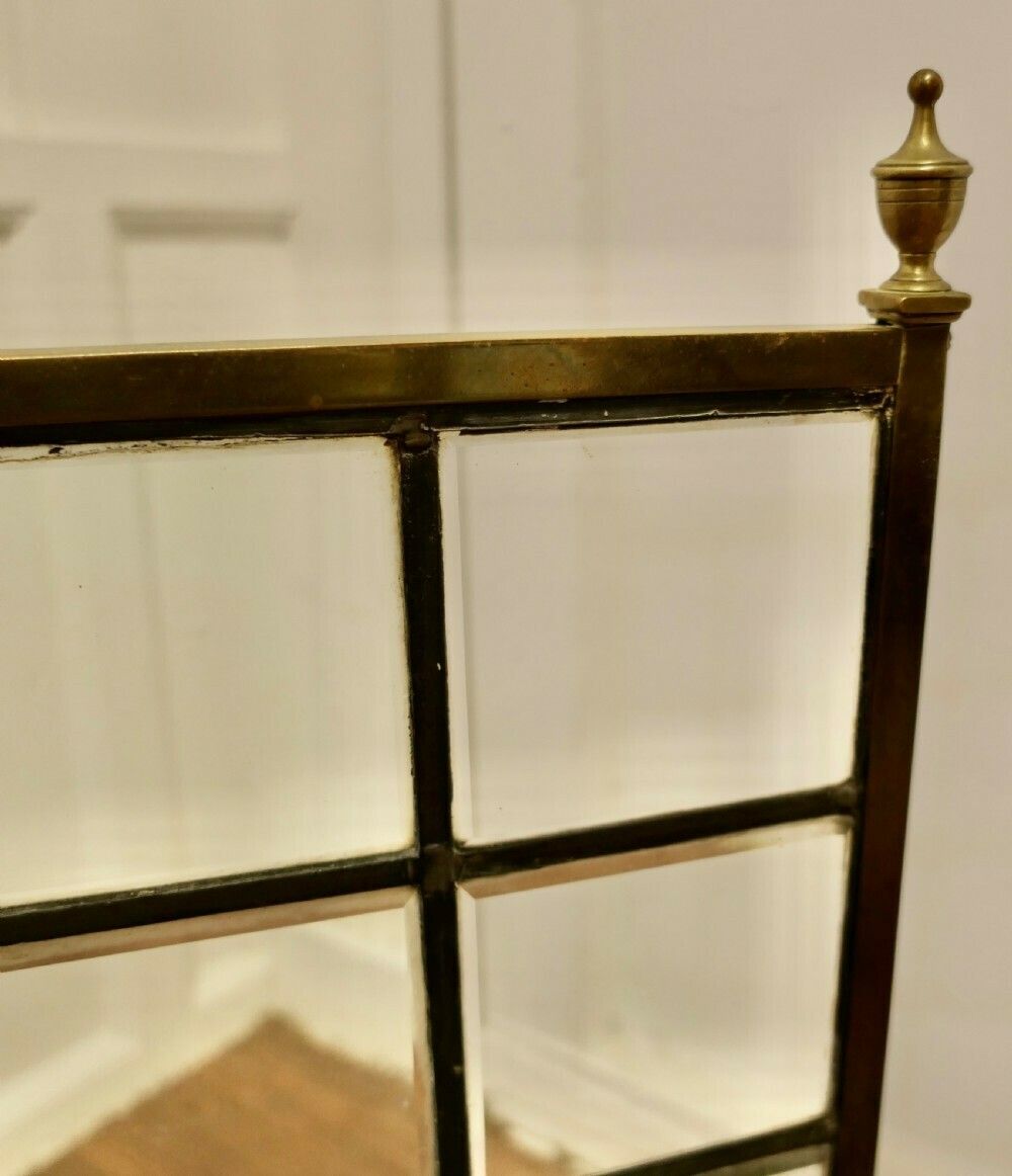 A Victorian Brass And Glass Art Nouveau Fire Screen photo Home Fixtures