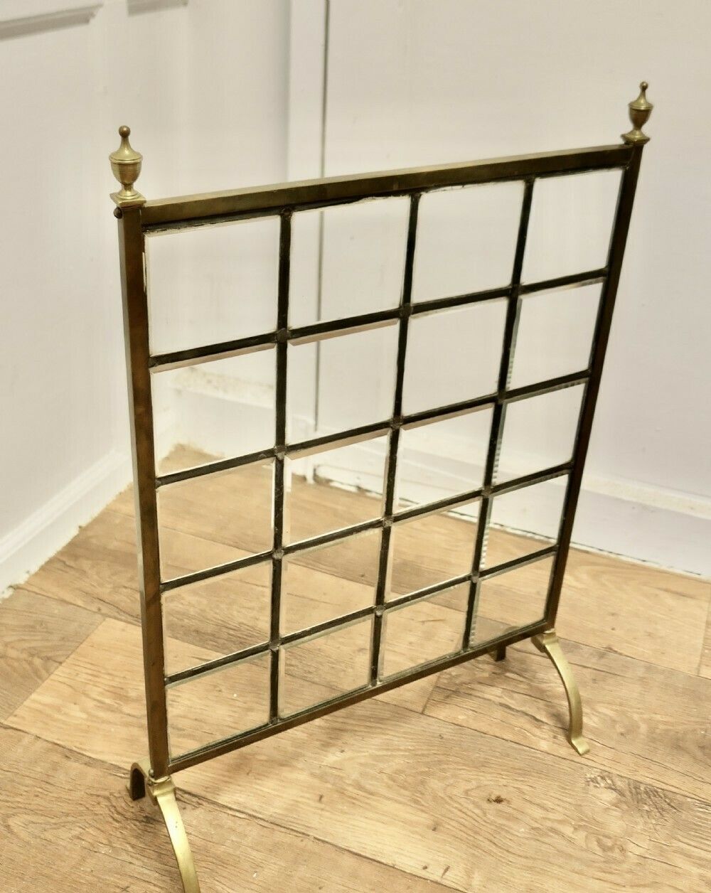 A Victorian Brass And Glass Art Nouveau Fire Screen photo 630.0