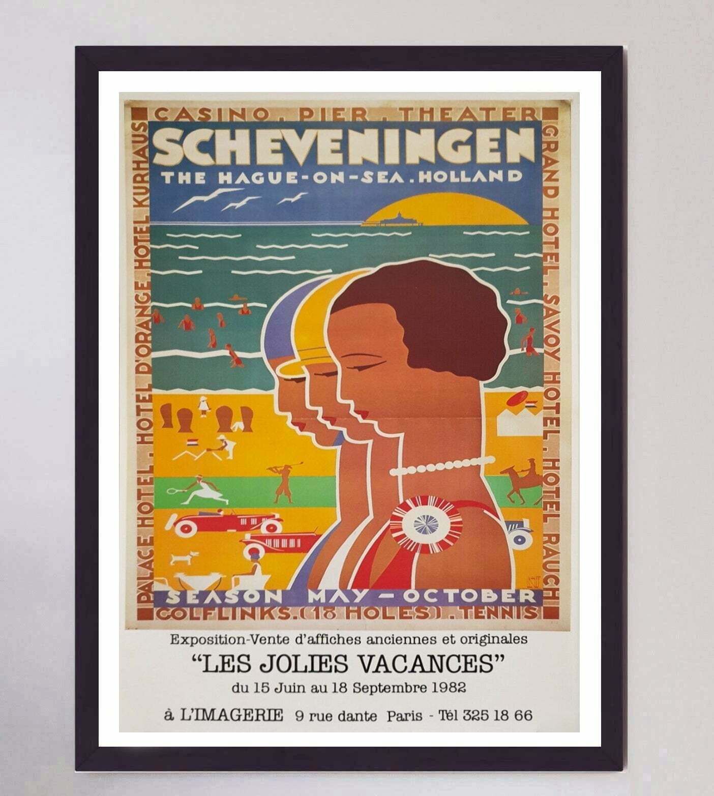 Original Vintage Poster Scheveningen   Les Jolies Vacances photo furniture