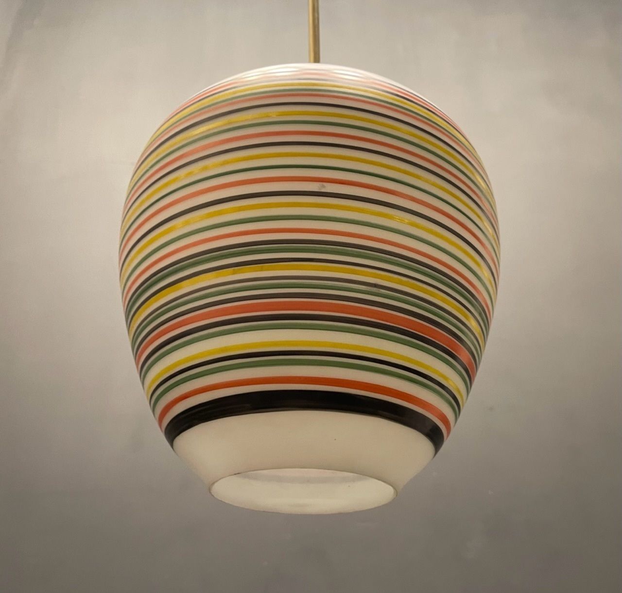 Italian Opaline Glass Light Pendant 1960’s photo for sale