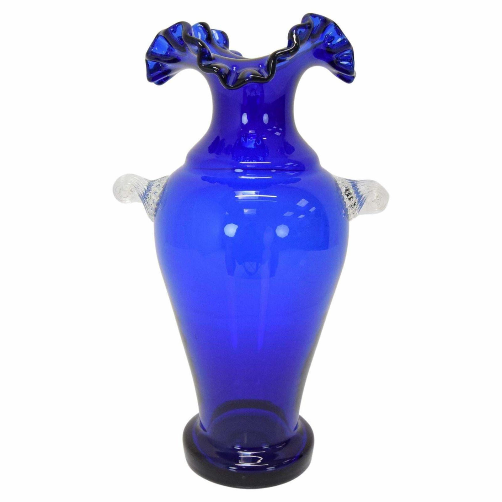 Art Czech Glass Vase, By Glasswork Novy Bor, 1950's.