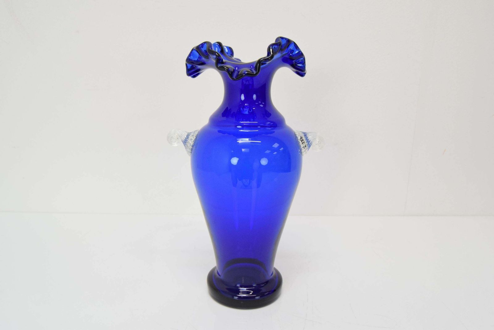 Art Czech Glass Vase, By Glasswork Novy Bor, 1950's. photo furniture