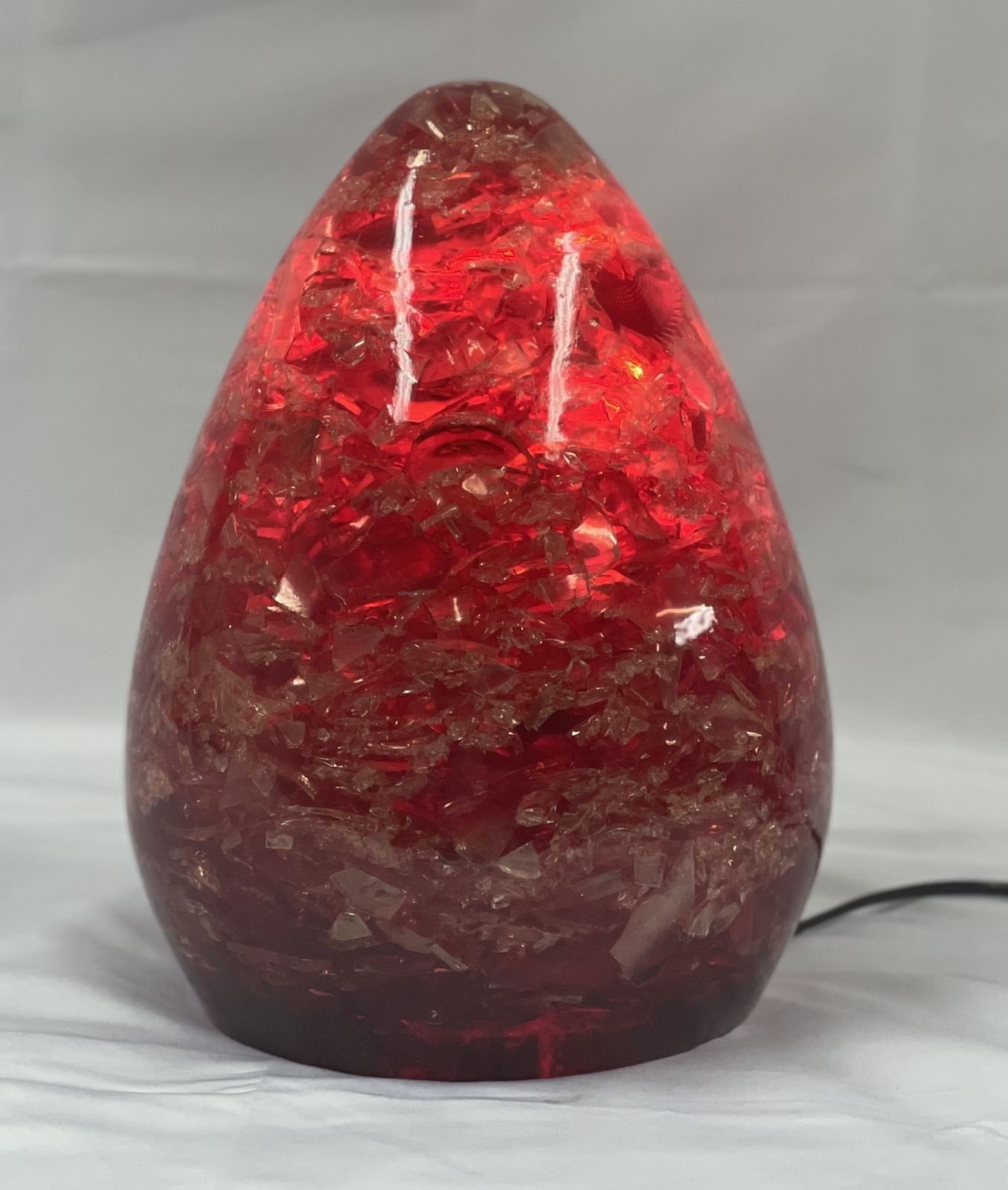 Red Fractal Resin Lamp From The 70s (We Are Another One In Green)
