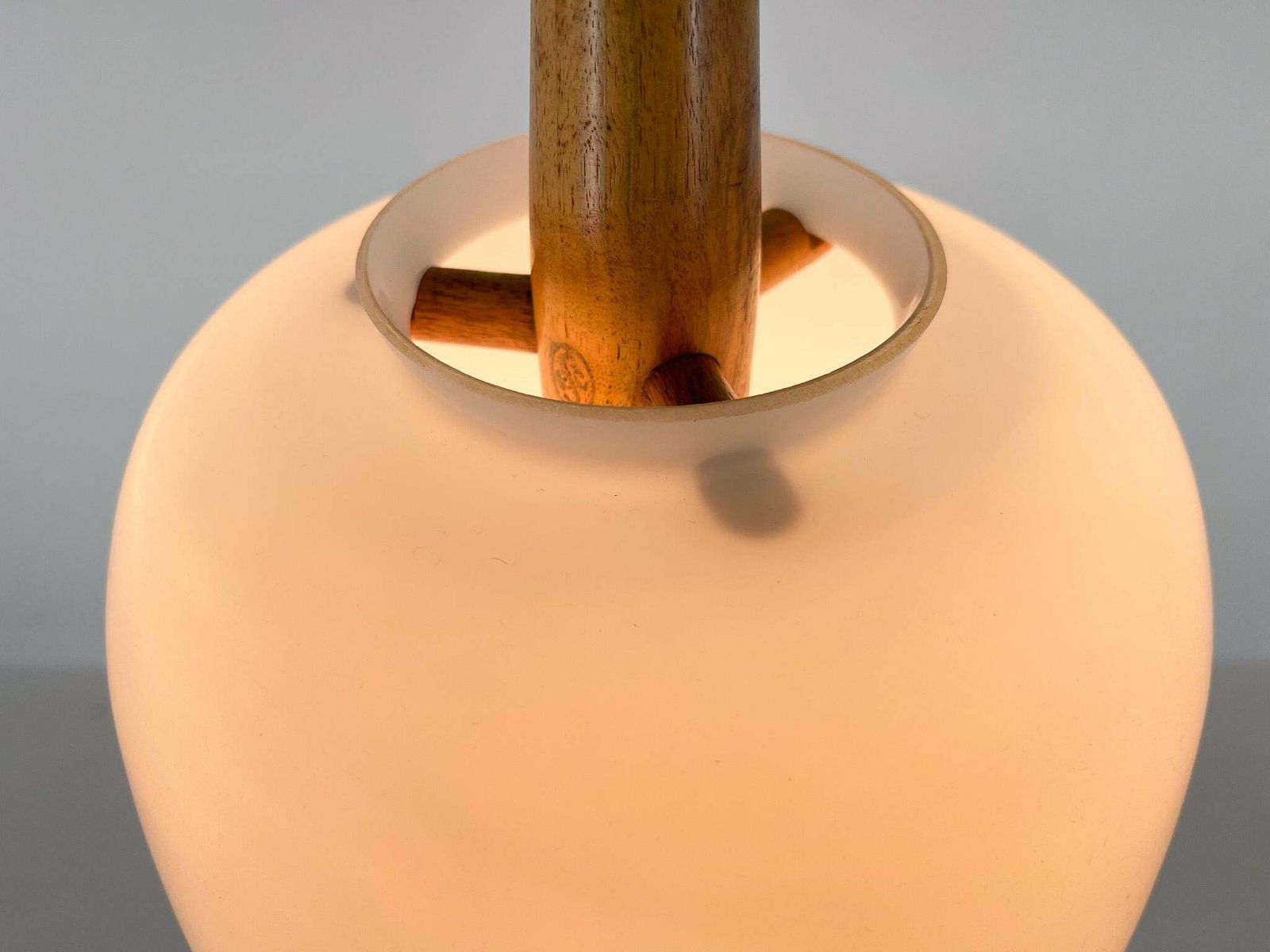 1960s Wood And Glass Pendant Light By Uluv, Czechoslovakia, Marked By Manufactur photo 554.0