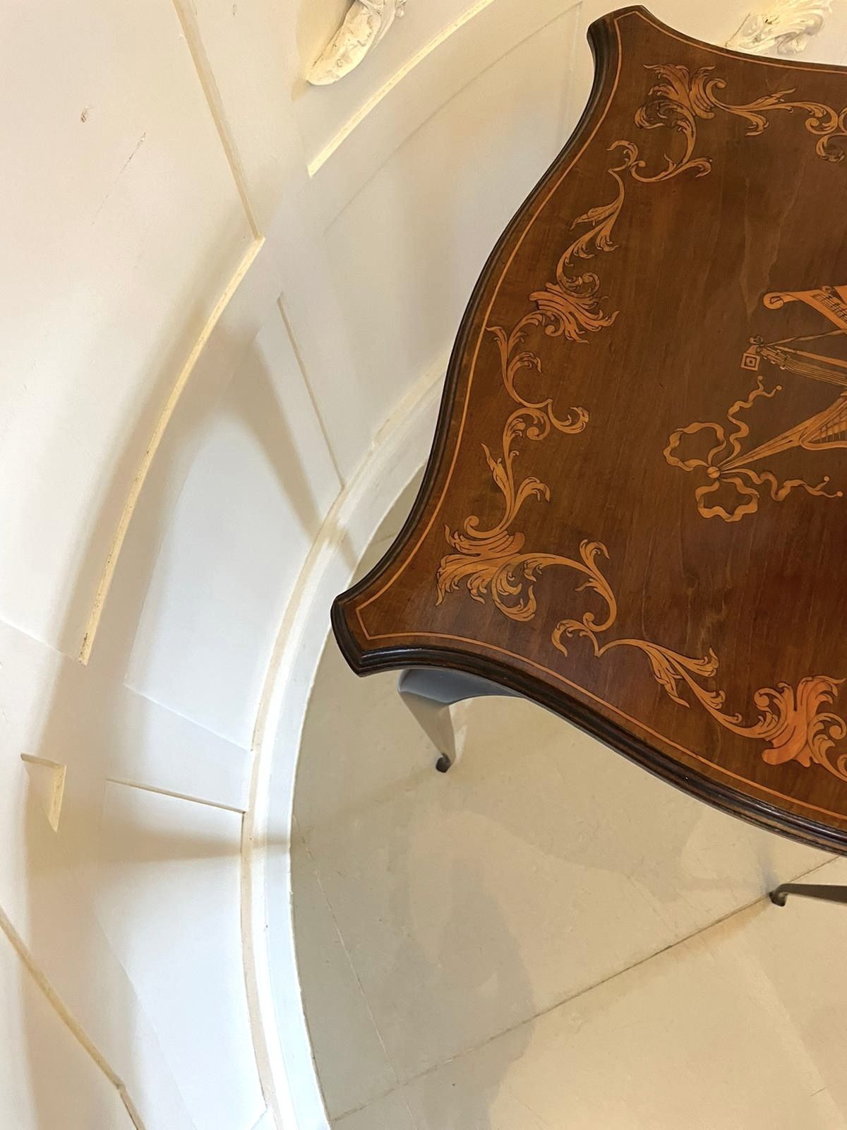 Superb Quality Antique 19th Century Marquetry Inlaid Mahogany Side Table photo for sale